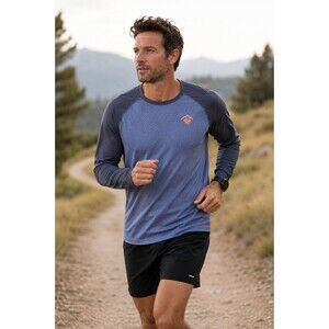 Rabbit Running Mens EZ Perforated Trail T Shirt Long Sleeve Performance Top L
